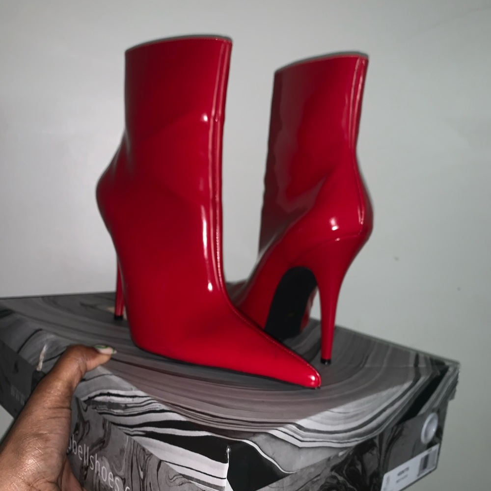 Red Pointed Toe Booties